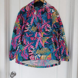 LJ by Lauren James Multicolored Popover Windbreaker Hooded Jacket Large